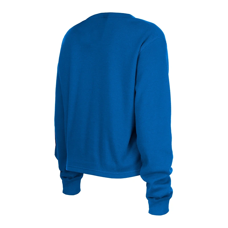 Women's New Era  Royal Los Angeles Rams Sport Night Thermal Long Sleeve Cropped T-Shirt