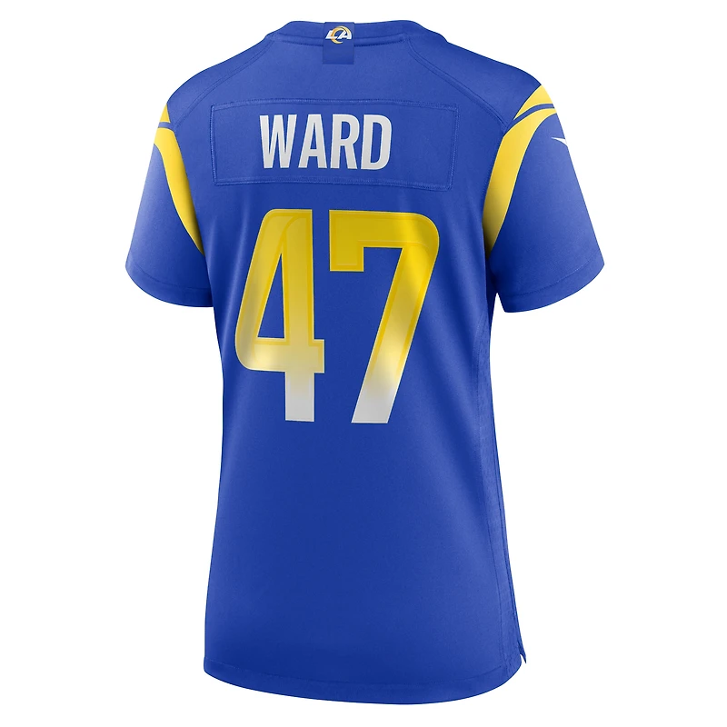 Maillot de match à domicile Nike Alex Ward Royal Los Angeles Rams pour femme