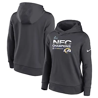 Sweat à capuche Nike Los Angeles Rams 2021 NFC Champions Locker Room Trophy Collection anthracite pour femme