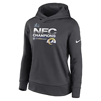 Sweat à capuche Nike Los Angeles Rams 2021 NFC Champions Locker Room Trophy Collection anthracite pour femme