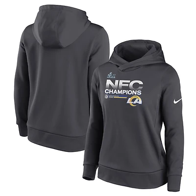 Sweat à capuche Nike Los Angeles Rams 2021 NFC Champions Locker Room Trophy Collection anthracite pour femme