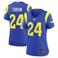 Women's Nike Blake Corum  Royal Los Angeles Rams Team Game Jersey