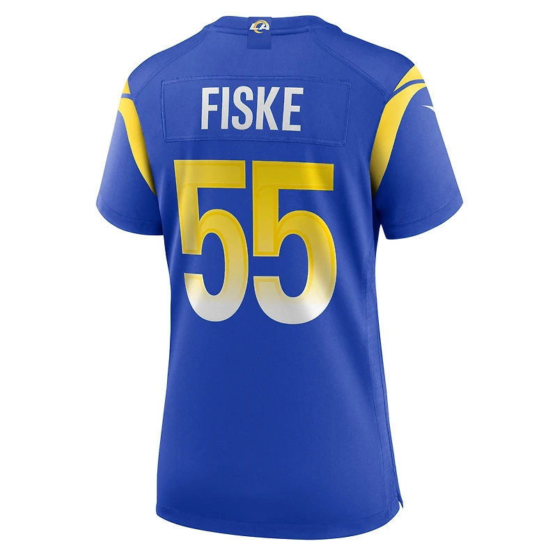 Maillot de match Nike Braden Fiske Royal Los Angeles Rams pour femme