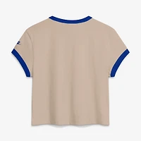 T-shirt court Nike crème Los Angeles Rams Rewind Ringer Mod pour femme