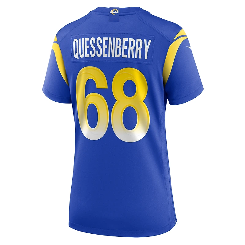 Women's Nike David Quessenberry  Royal Los Angeles Rams Team Game Jersey