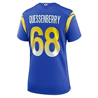 Women's Nike David Quessenberry  Royal Los Angeles Rams Team Game Jersey