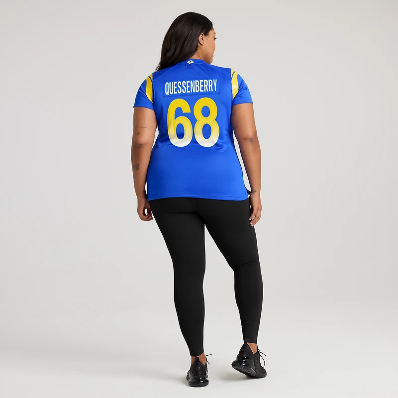 Women's Nike David Quessenberry  Royal Los Angeles Rams Team Game Jersey