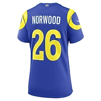 Women's Nike Drey Norwood  Royal Los Angeles Rams Team Game Jersey