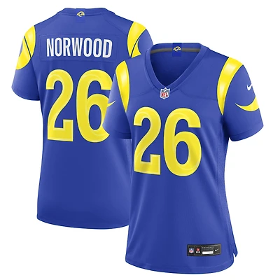 Women's Nike Drey Norwood  Royal Los Angeles Rams Team Game Jersey