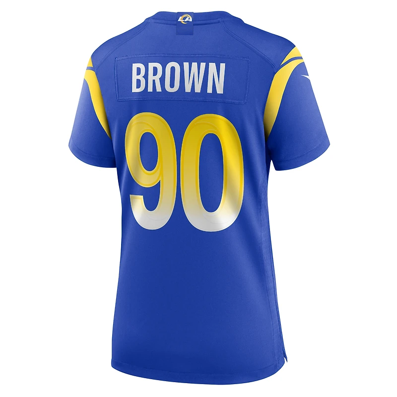 Maillot de match l'équipe Nike Earnest Brown IV Royal Los Angeles Rams pour femme