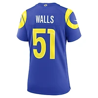 Women's Nike Eddie Walls III  Royal Los Angeles Rams Team Game Jersey