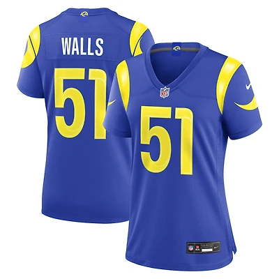 Maillot de match Nike Eddie Walls III Royal pour femme, Los Angeles Rams