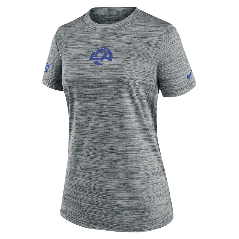 Women's Nike Gray Los Angeles Rams Sideline Velocity Dri-FIT T-Shirt