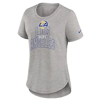 T-shirt Nike Los Angeles Rams mode tri-mélange gris chiné pour femme