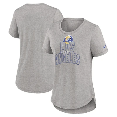 T-shirt Nike Los Angeles Rams mode tri-mélange gris chiné pour femme