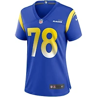 Maillot de joueur retraité Nike Jackie Slater Royal Los Angeles Rams Game pour femme
