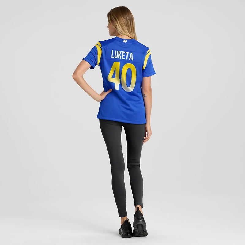 Women's Nike Jesse Luketa Royal Los Angeles Rams Team Game Jersey