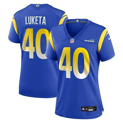 Women's Nike Jesse Luketa  Royal Los Angeles Rams Team Game Jersey