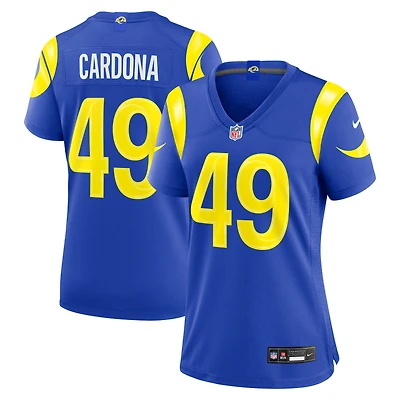Maillot de match Nike Joe Cardona Royal Los Angeles Rams pour femmes