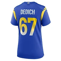 Maillot de match Nike Justin Dedich Royal Los Angeles Rams pour femme