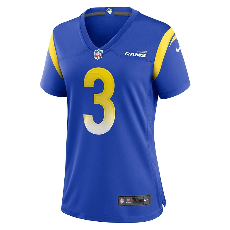 Maillot de match l'équipe Nike Kamren Curl Royal Los Angeles Rams pour femme