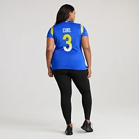 Maillot de match l'équipe Nike Kamren Curl Royal Los Angeles Rams pour femme