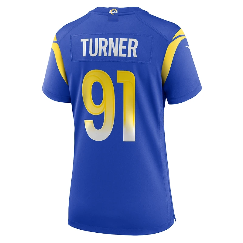 Maillot de match à domicile Nike Kobie Turner Royal Los Angeles Rams pour femme