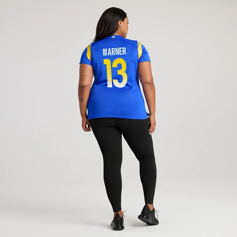 Women's Nike Kurt Warner Royal Los Angeles Rams Game Retired Player Jersey