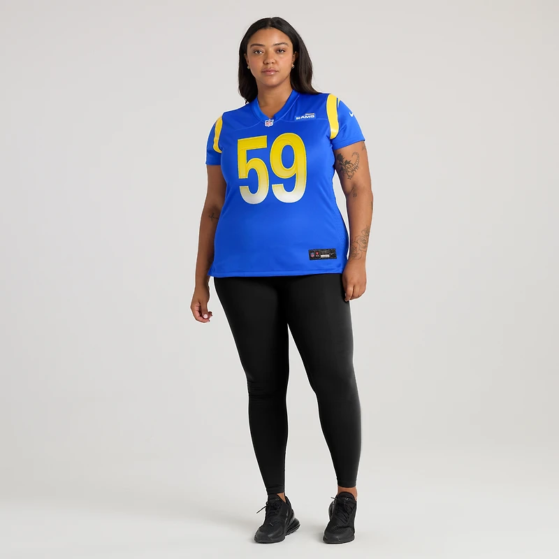 Women's Nike London Fletcher Royal Los Angeles Rams Game Retired Player Jersey