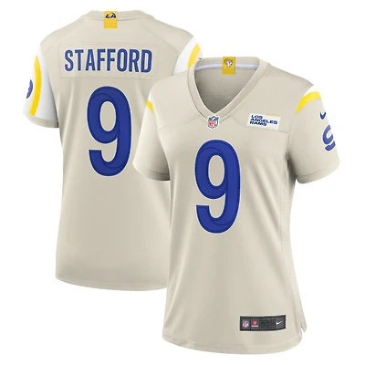 Maillot de match joueur Nike Matthew Stafford Bone Los Angeles Rams pour femme