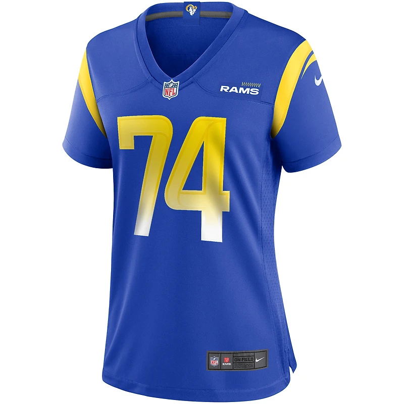 Maillot de joueur retraité Nike Merlin Olsen Royal Los Angeles Rams Game pour femme