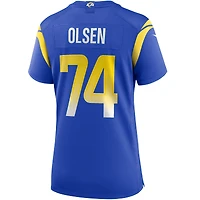 Maillot de joueur retraité Nike Merlin Olsen Royal Los Angeles Rams Game pour femme