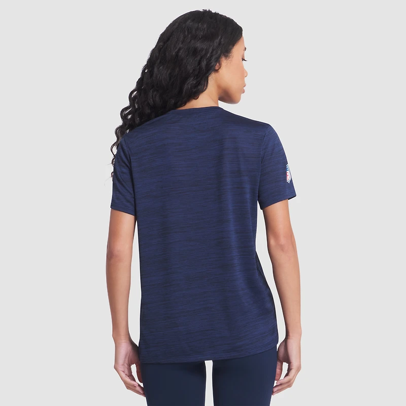 T-shirt Nike bleu nuit pour femme Los Angeles Rams 2025 Rivalries Collection Sideline Velocity Dri-FIT
