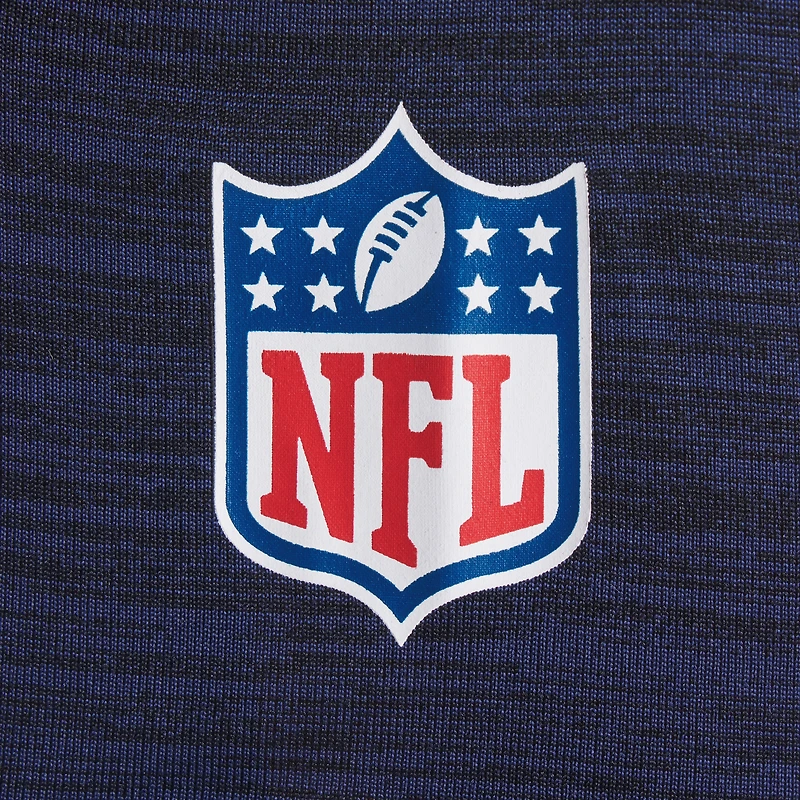 T-shirt Nike bleu nuit pour femme Los Angeles Rams 2025 Rivalries Collection Sideline Velocity Dri-FIT