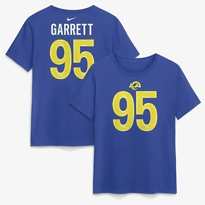 Women's Nike Myles Garrett Royal Los Angeles Rams Name & Number T-Shirt