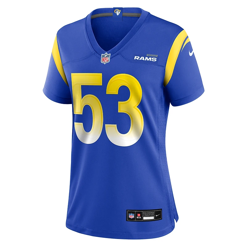 Maillot Nike Nate Landman Royal pour femme des Los Angeles Rams