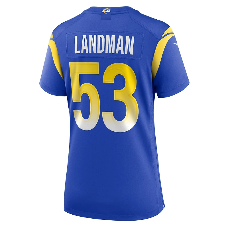 Maillot Nike Nate Landman Royal pour femme des Los Angeles Rams
