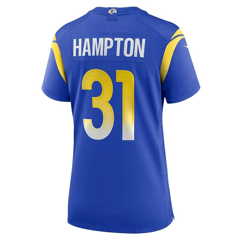 Maillot de match à domicile Nike Nick Hampton Royal Los Angeles Rams pour femme