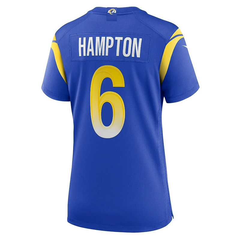 Maillot Nike Nick Hampton Royal Los Angeles Rams Team Game pour femme