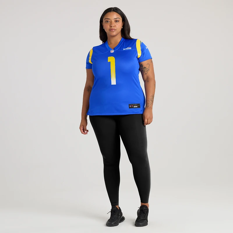 Women's Nike Number 1 Bride Royal Los Angeles Rams Game Jersey