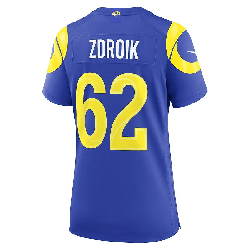 Women's Nike Payton Zdroik  Royal Los Angeles Rams Team Game Jersey