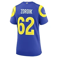 Women's Nike Payton Zdroik  Royal Los Angeles Rams Team Game Jersey