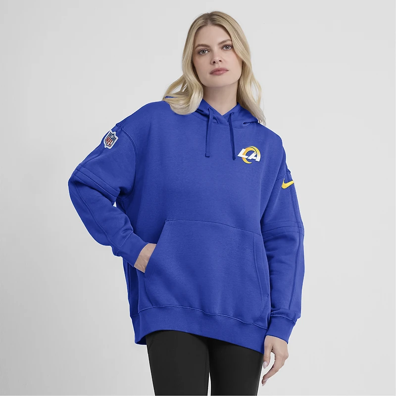 Women's Nike Royal Los Angeles Rams 2023 Sideline Club Fleece Pullover Hoodie