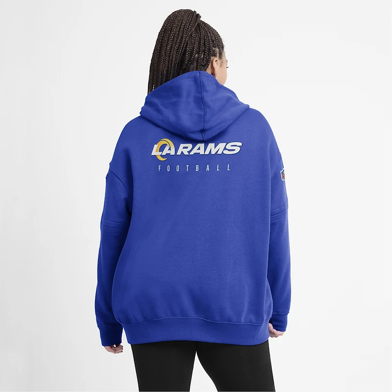 Women's Nike Royal Los Angeles Rams 2023 Sideline Club Fleece Pullover Hoodie