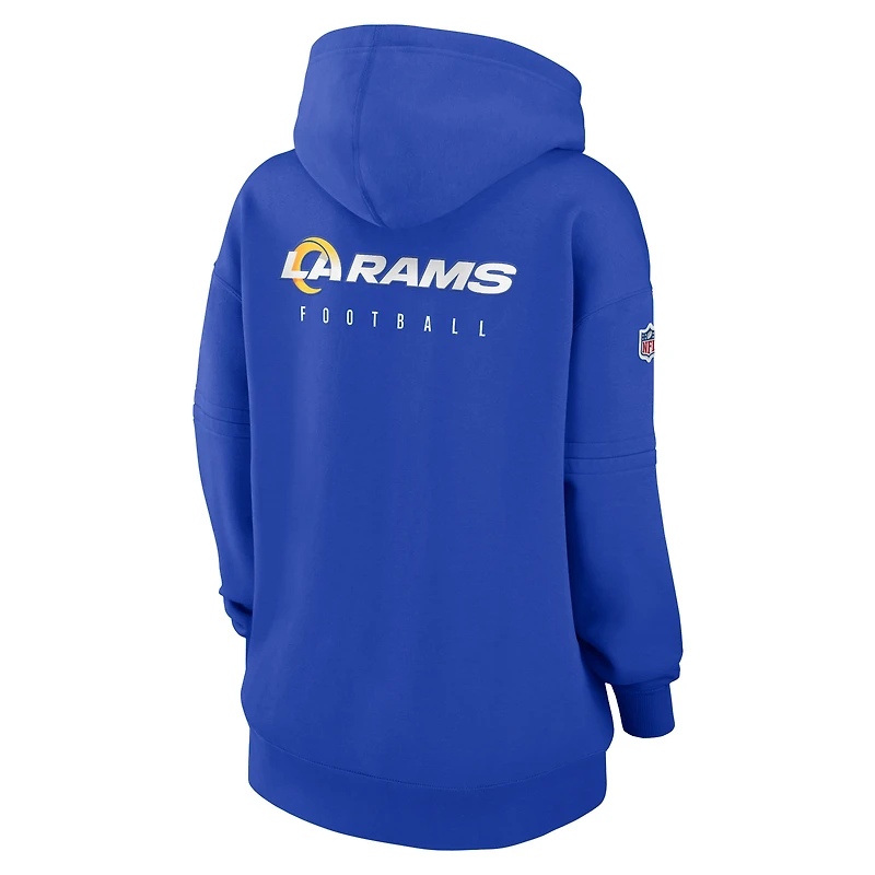 Sweat à capuche en molleton Nike Royal Los Angeles Rams Sideline Club pour femme