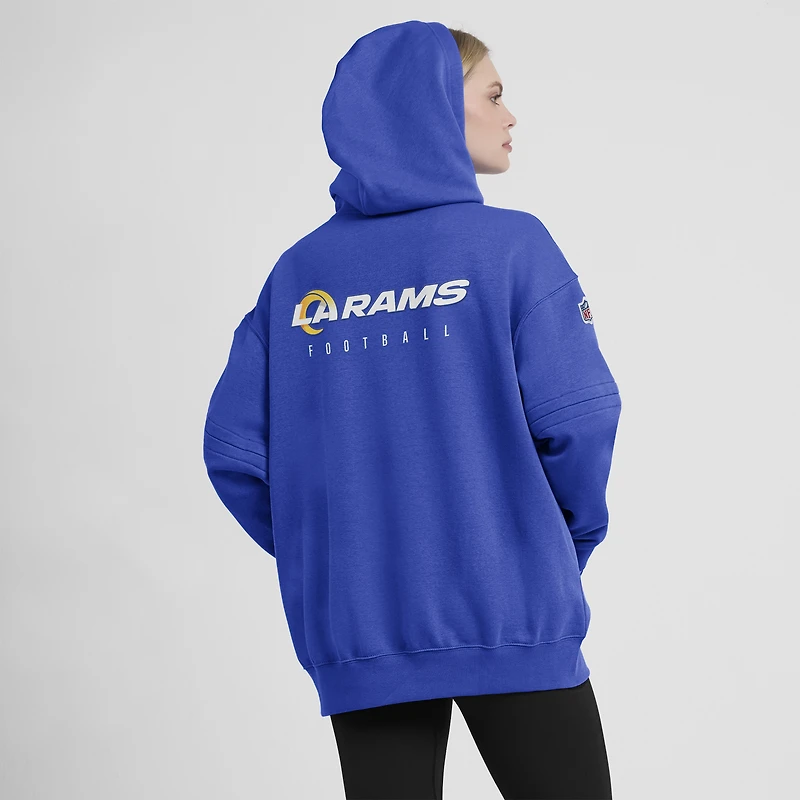 Sweat à capuche en molleton Nike Royal Los Angeles Rams Sideline Club pour femme