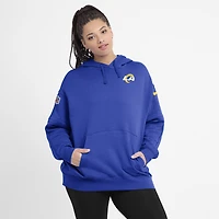 Sweat à capuche en molleton Nike Royal Los Angeles Rams Sideline Club pour femme