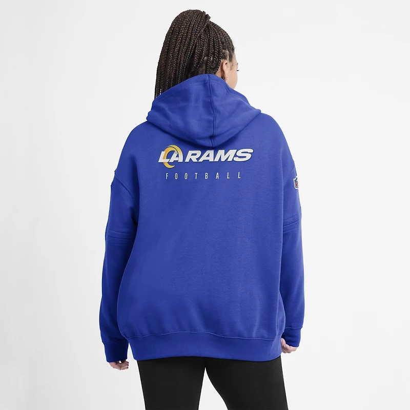 Sweat à capuche en molleton Nike Royal Los Angeles Rams Sideline Club pour femme