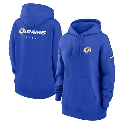 Sweat à capuche en molleton Nike Royal Los Angeles Rams Sideline Club pour femme