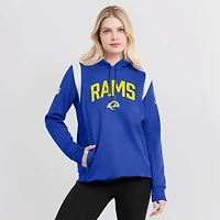 Sweat à capuche Performance Stack Sideline des Los Angeles Rams Nike Royal pour Femme